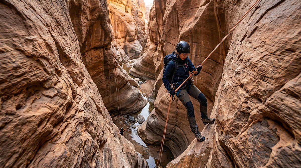 Canyoneering in Saudi Arabia: Rappelling Through Hidden Desert Gorges and Slot Canyons